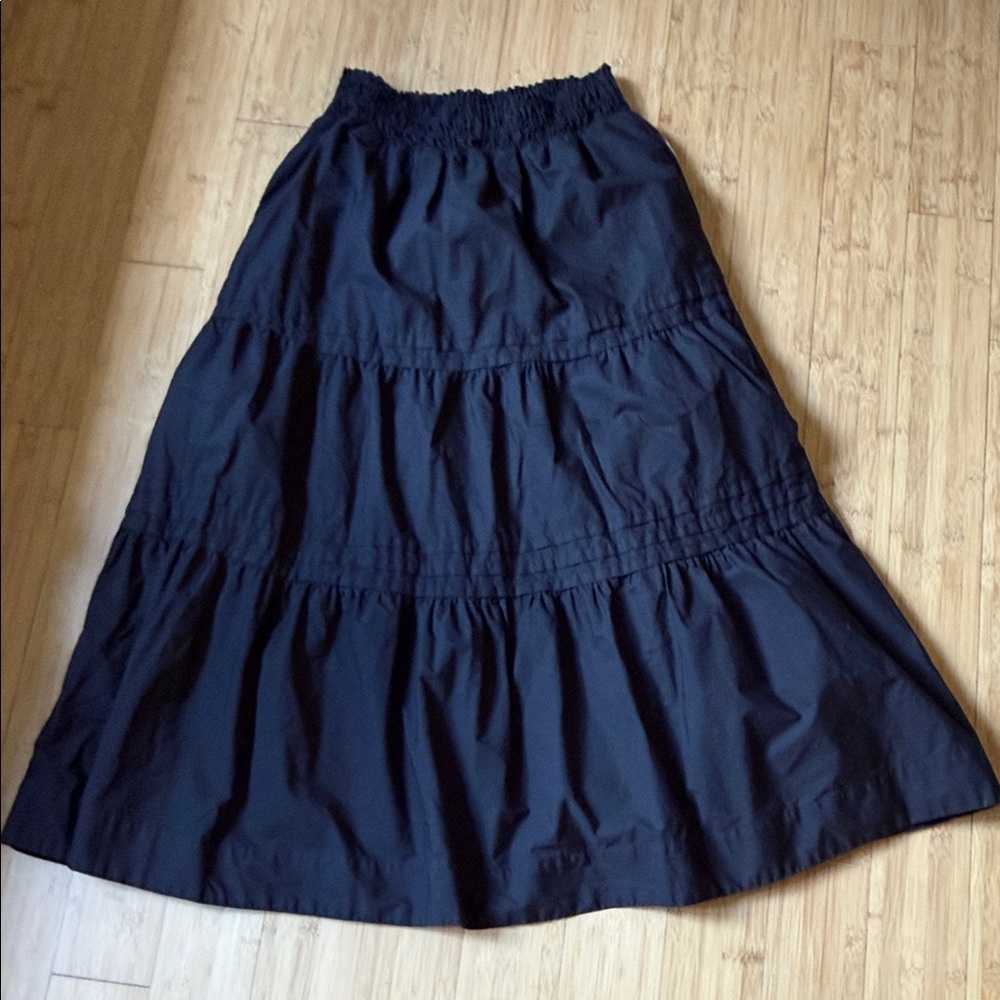 Black Tiered Maxi Skirt - Anthropologie